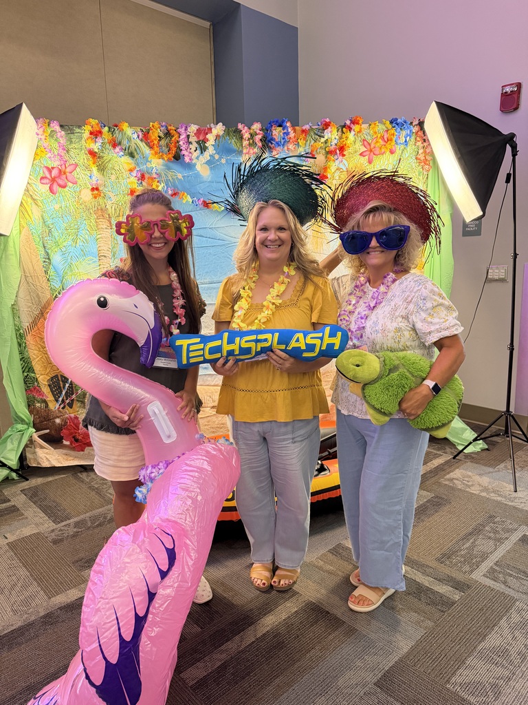 LES Teachers checking out the photo booth at TechSplash