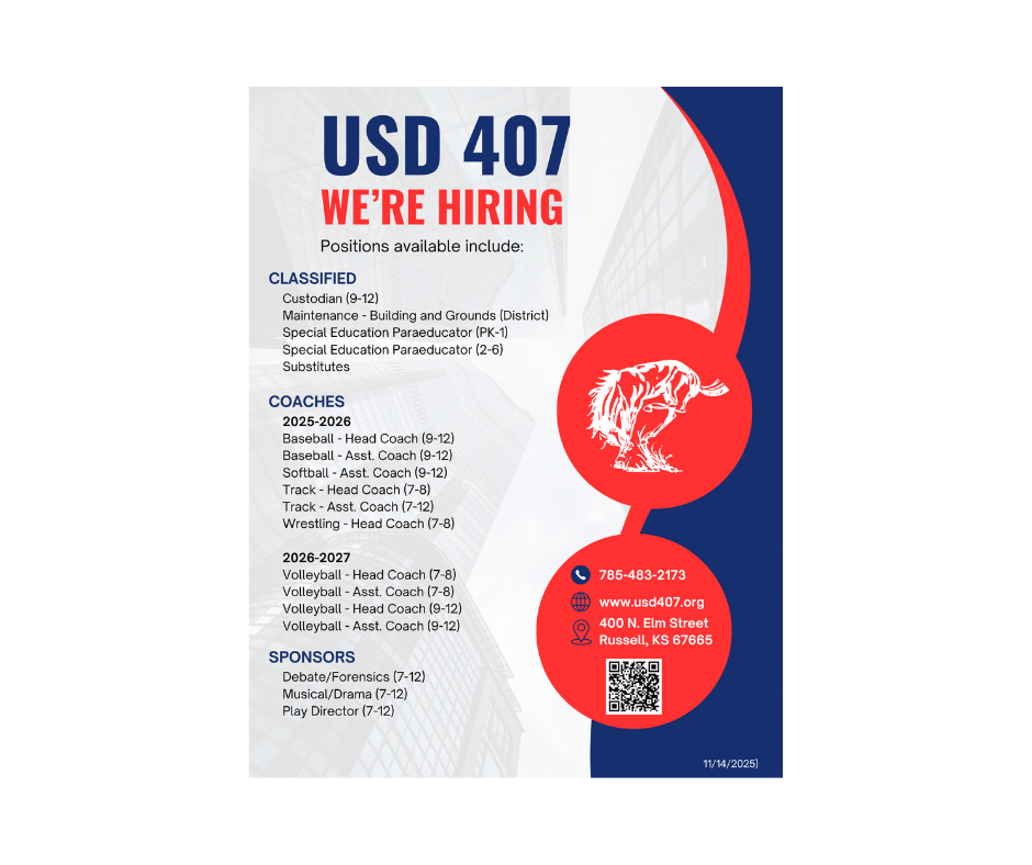 USd 407 is hiring.