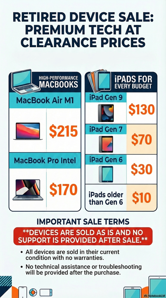 flyer for retired device sale
