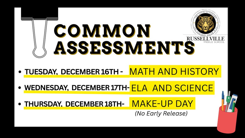 Common Assessments Schedule