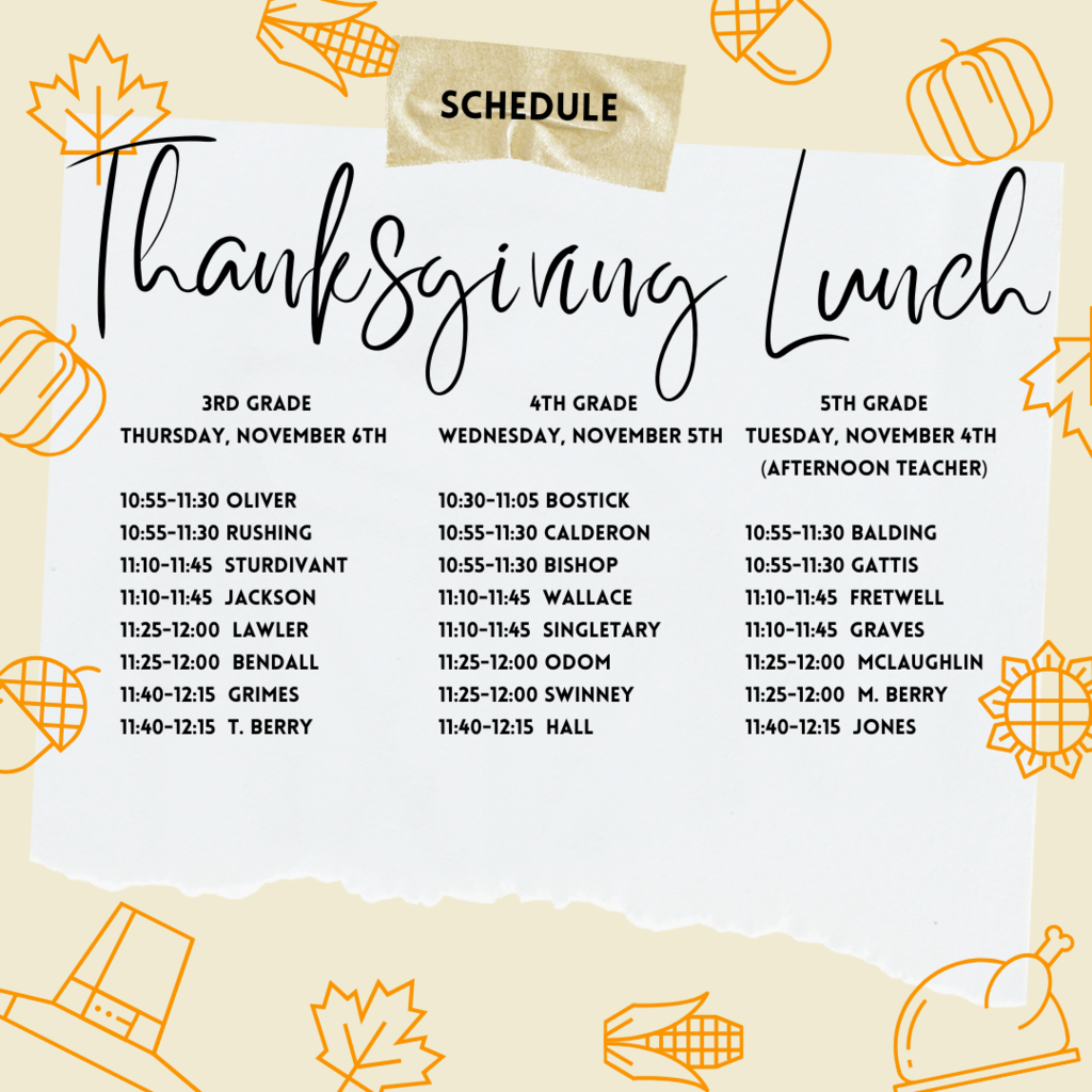 Thanksgiving Lunch InfoGraphic- schedule
