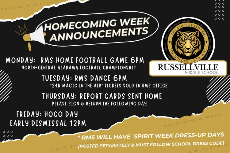 Upcoming Dates for RMS