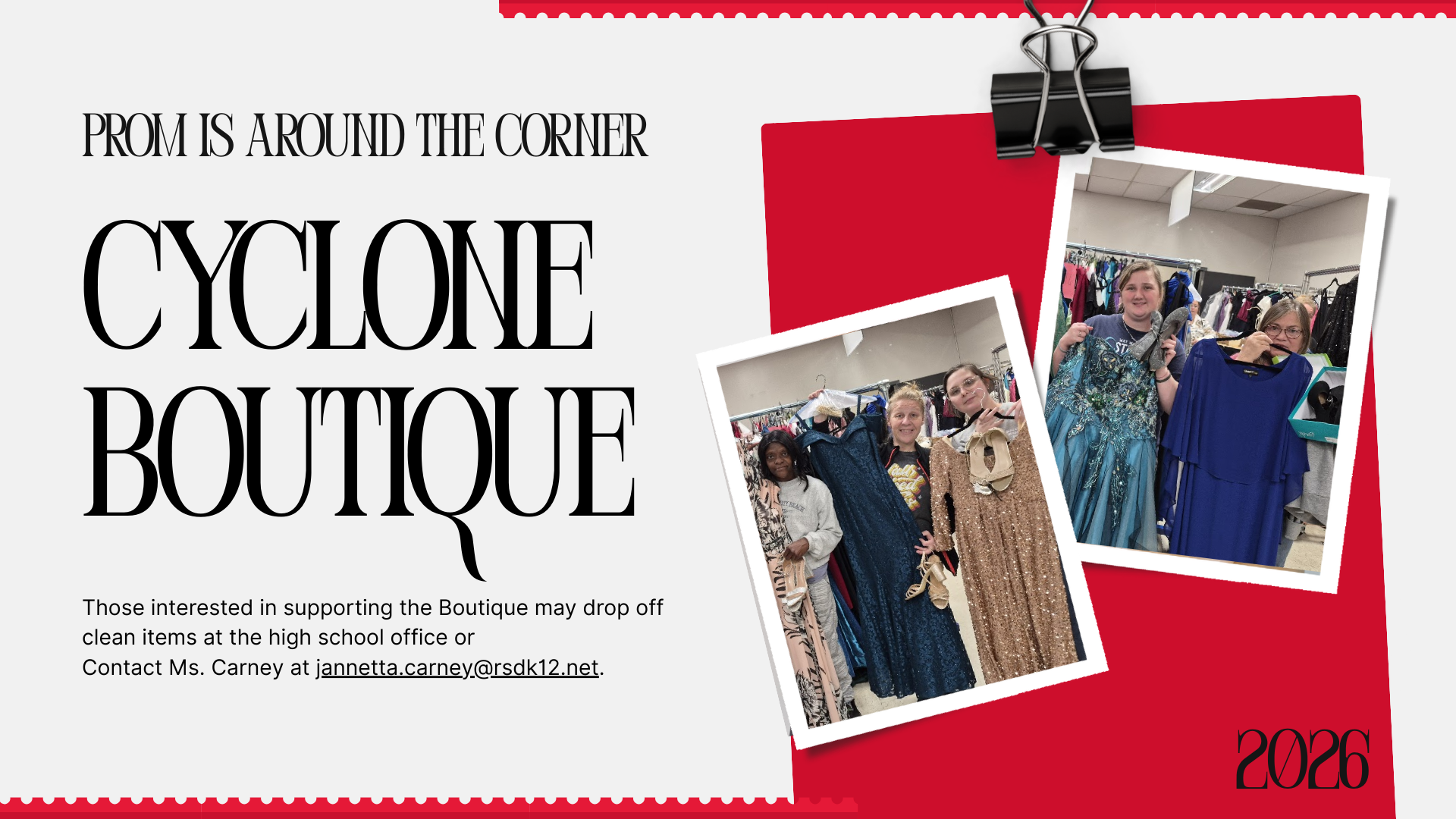 From Prom to Community Banquets: Cyclone Boutique in Action | Russellville  School District