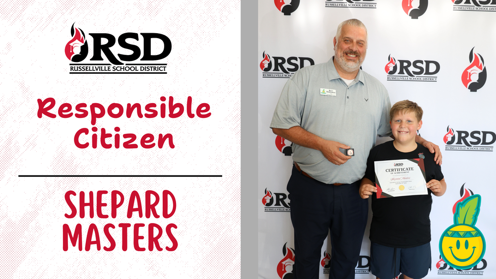 Pictured Shepard Masters and Principal Kordsmeier