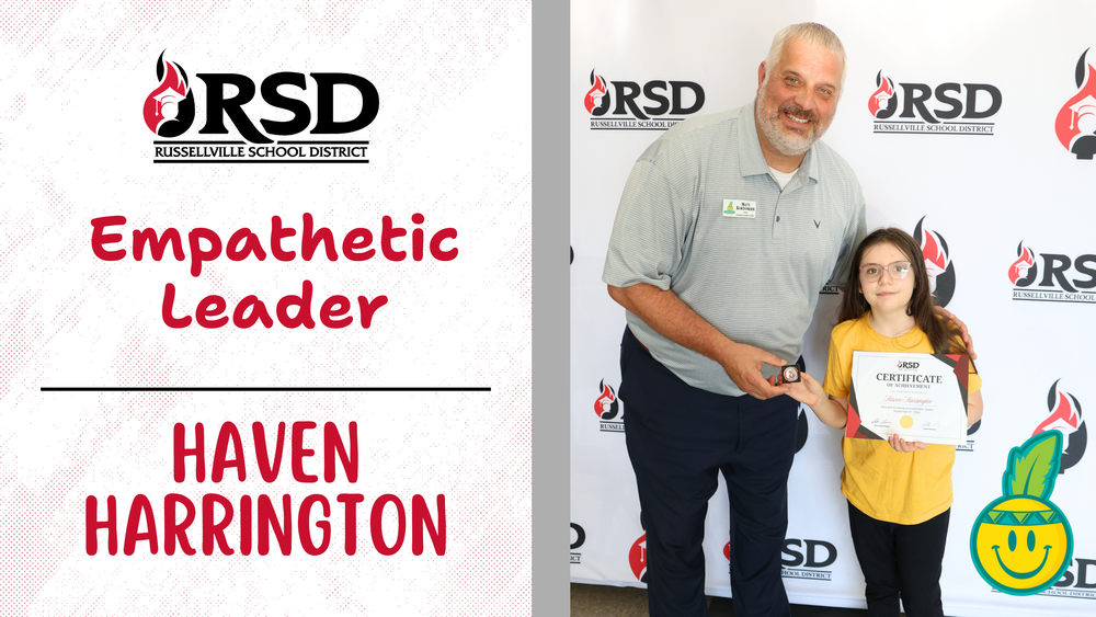 Pictured Haven Harrington and Principal Kordsmeier