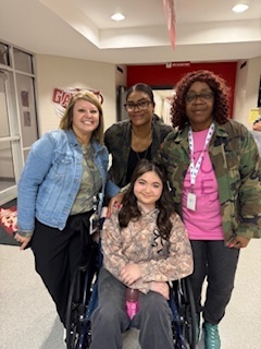 students dressed in camo