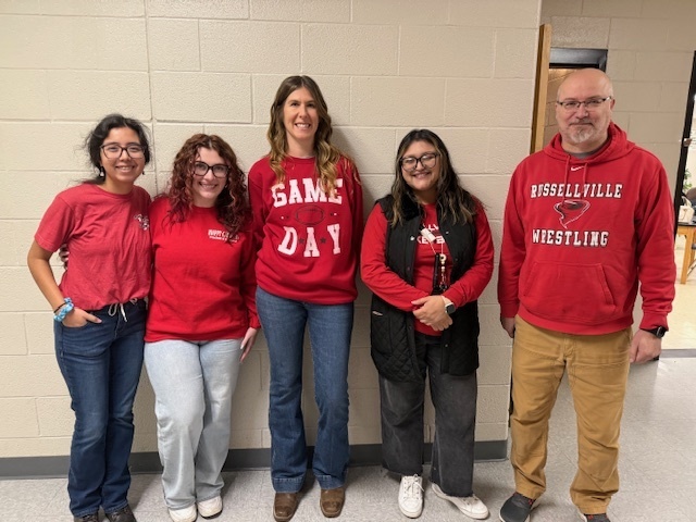teachers dressed in red