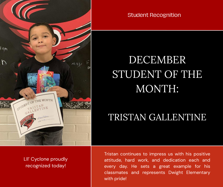 December Student of the Month Image with Photo