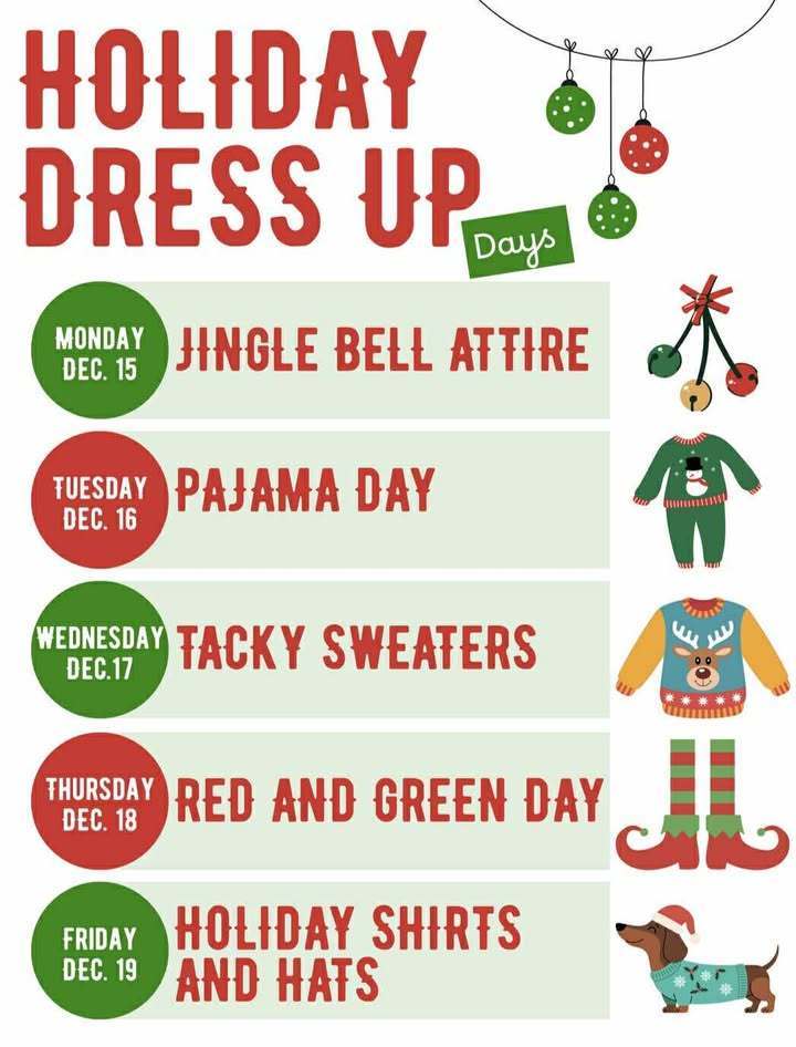 Red and Green Dress Up Days