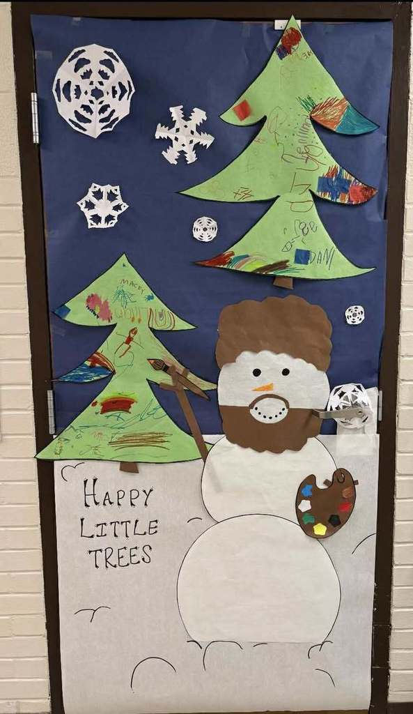 Boss Ross Snowman and his happy little trees