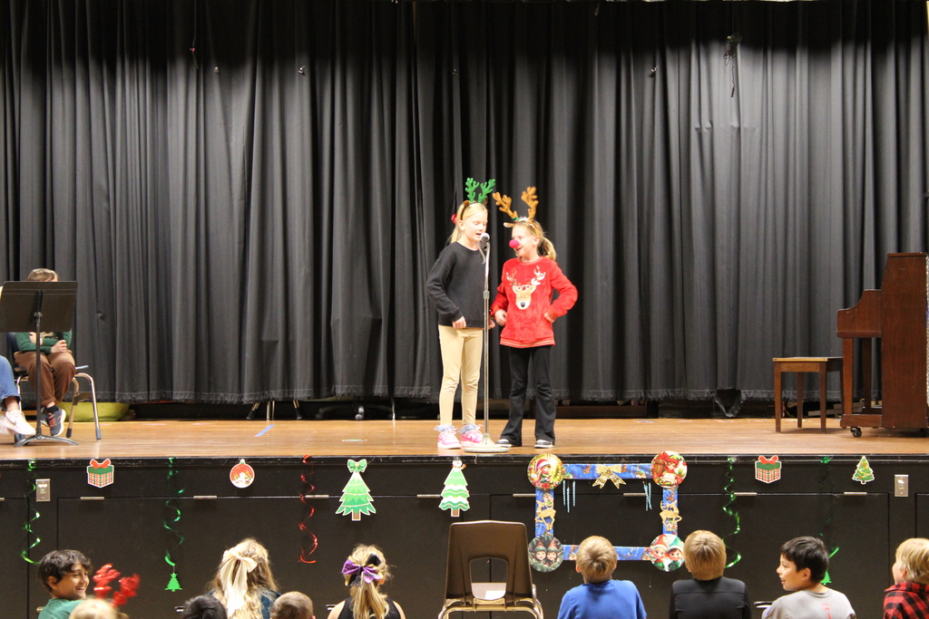 Students singing Rudolph