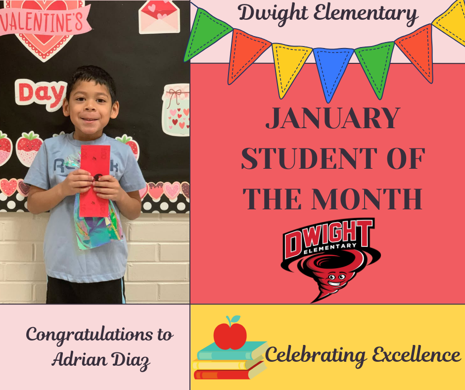 Colorful Blocks With Student holding a Prize for Student of the Month