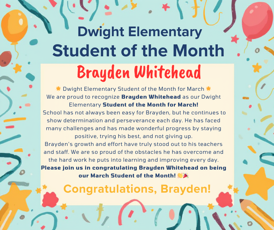 Student of the Month Recognitition