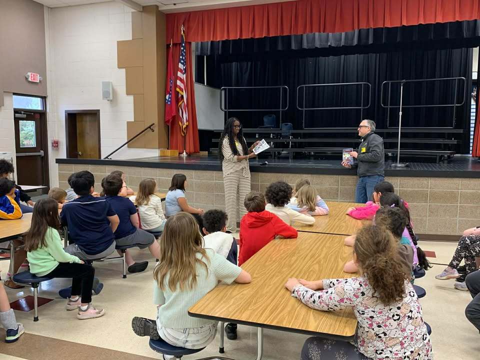 Students Listening to Rotary members