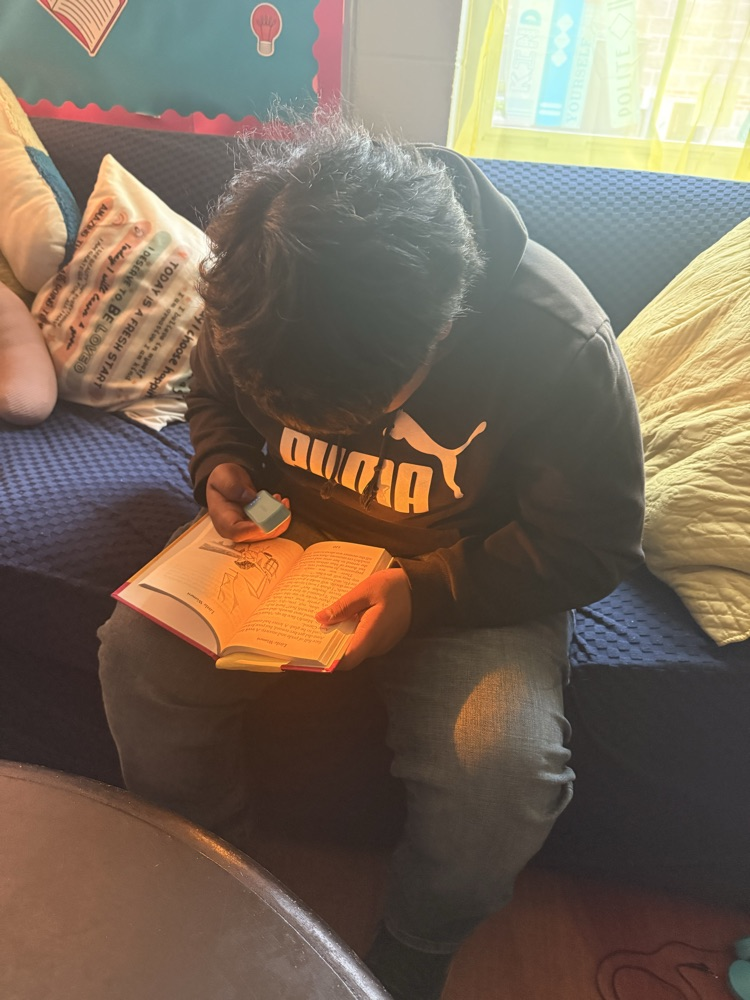 student reading 