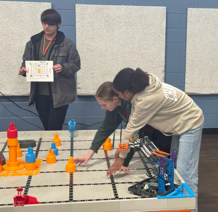 students doing robotics