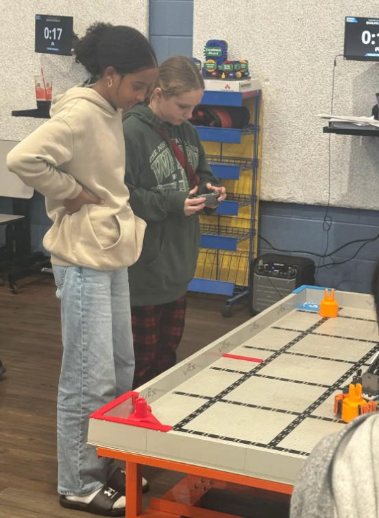 students doing robotics