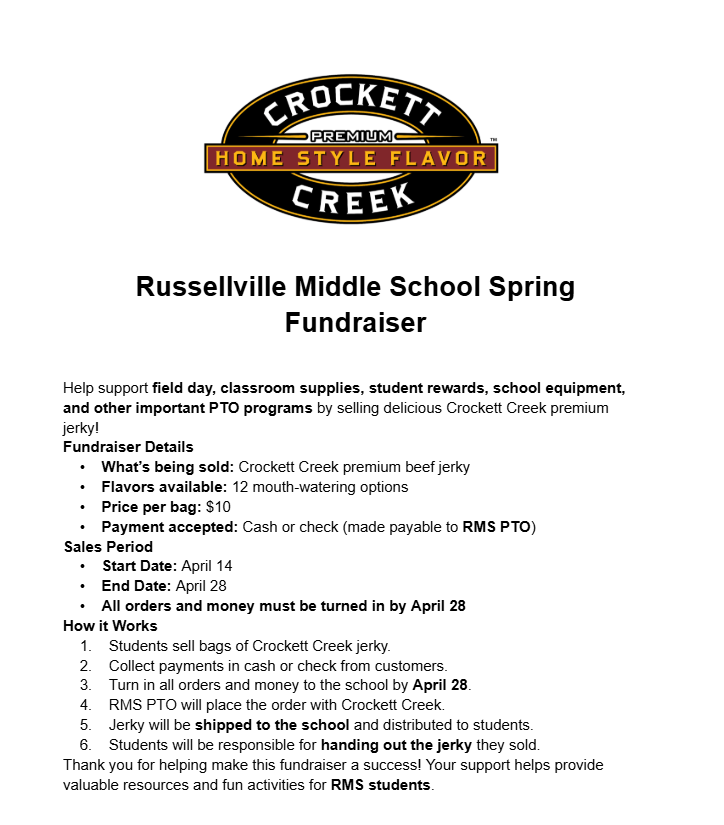 rms spring fundriser