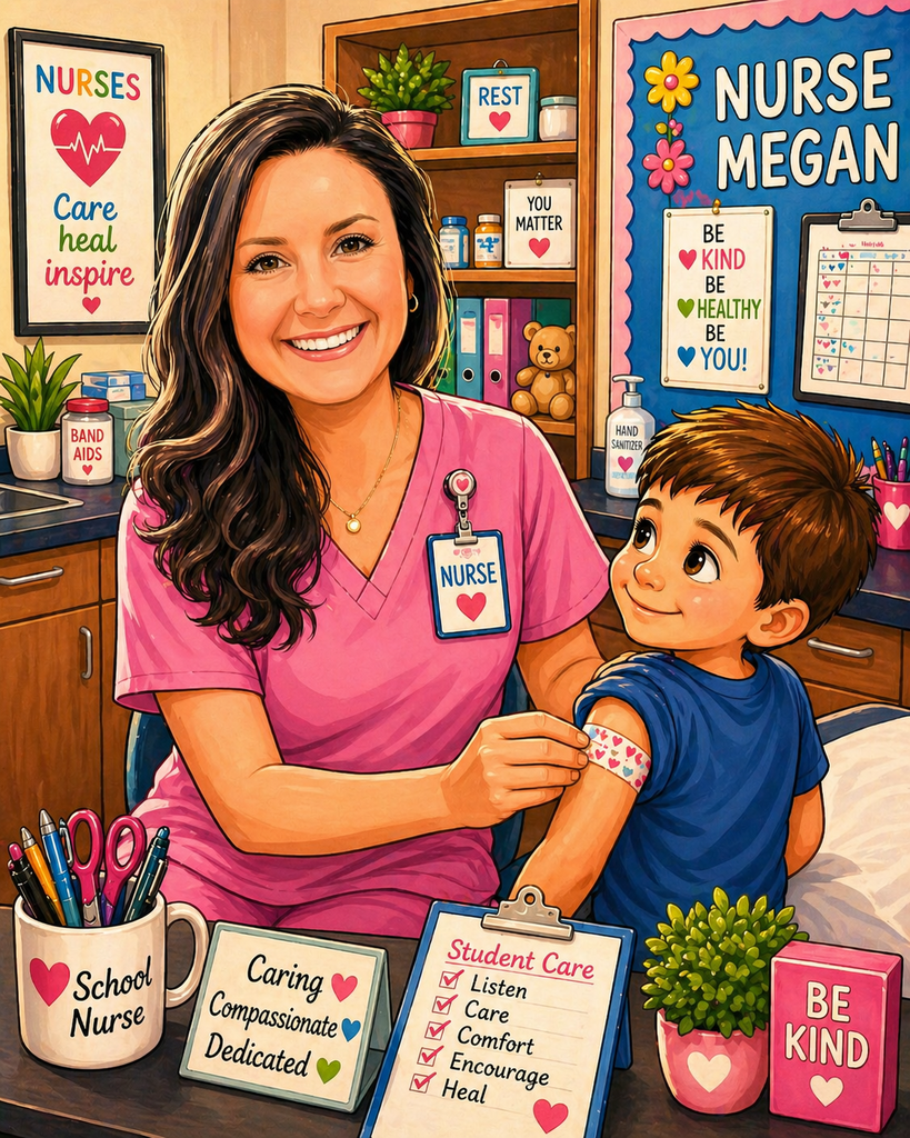 Nurse helping child
