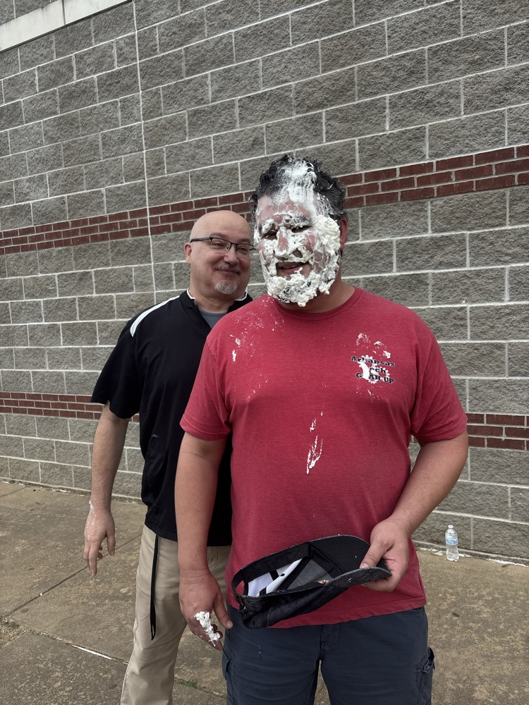 Mr. Gibson being pied