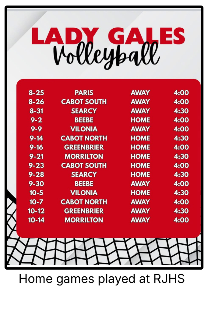 RMS Lady Gales Volleyball Schedule