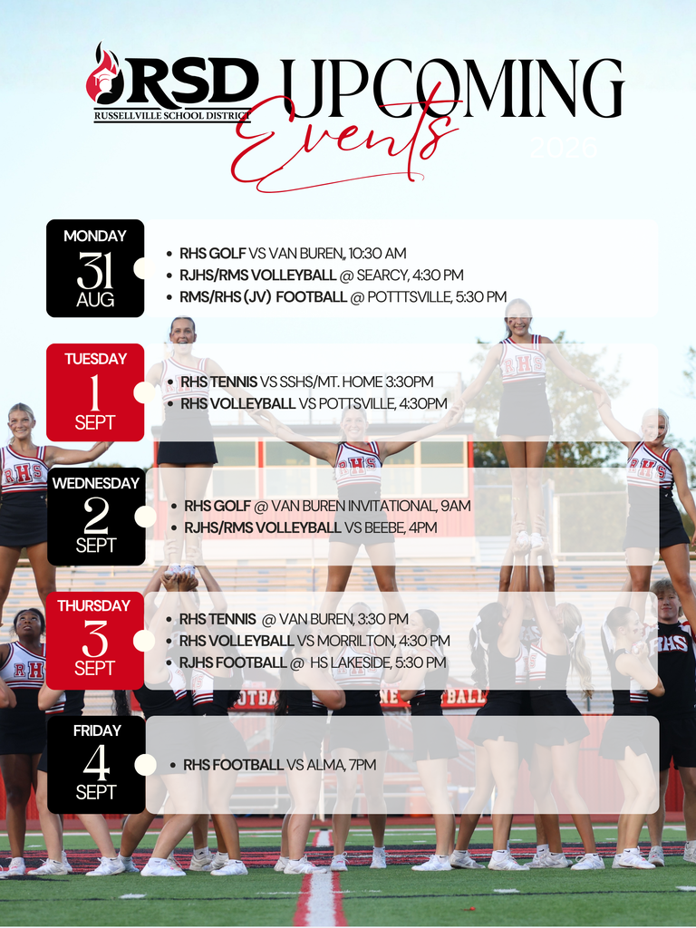 Upcoming Events for next week