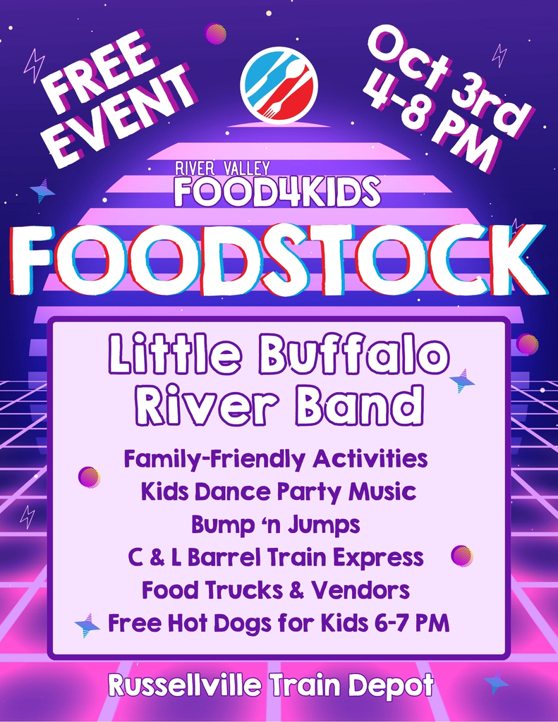 food 4 kids foodstock at the russellville train depot