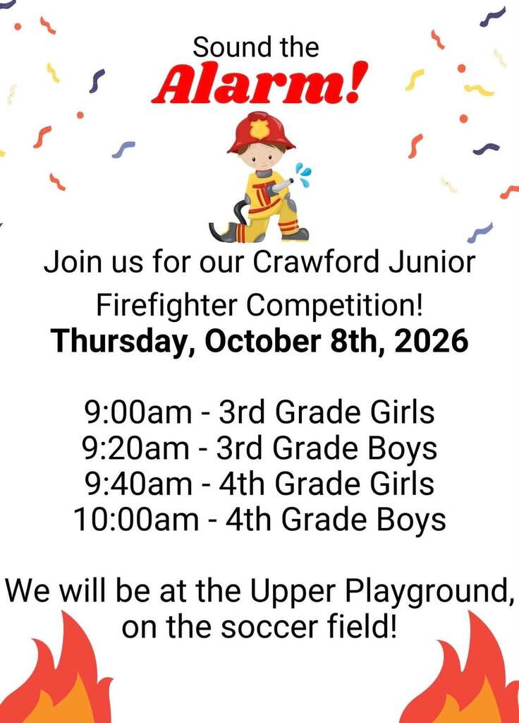 graphic with times for an event