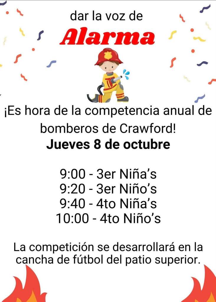 graphic with times for an event