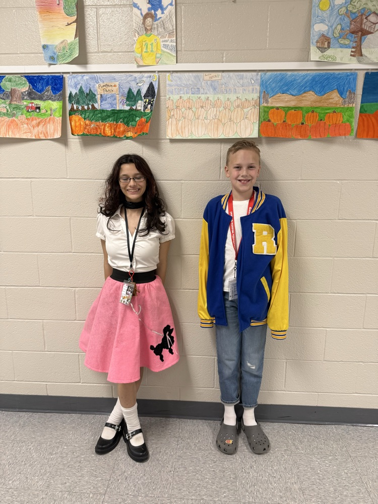 students in 50s clothes