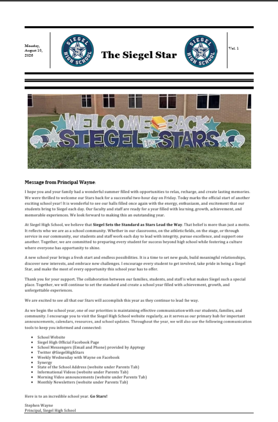 The Siegel Star Aug 2026