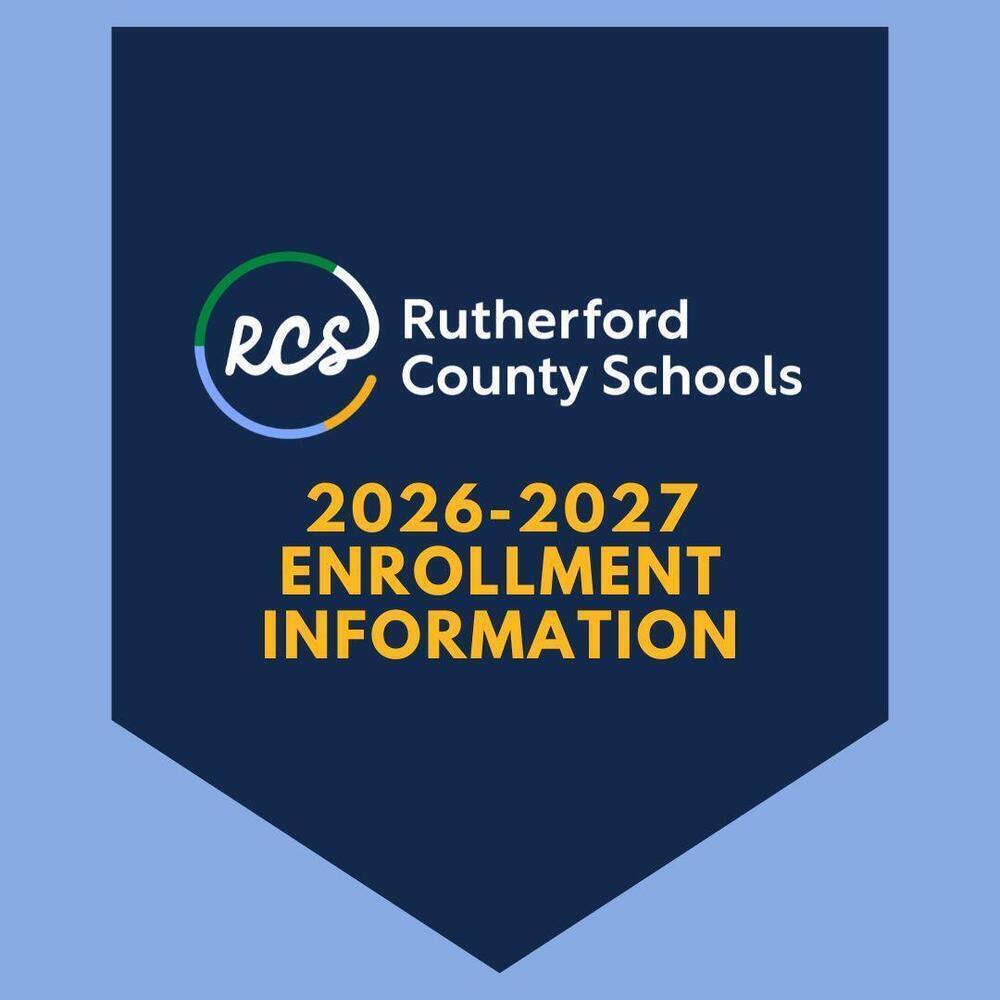 Rutherford County Schools Banner that says 2026-2027 Enrollment Information
