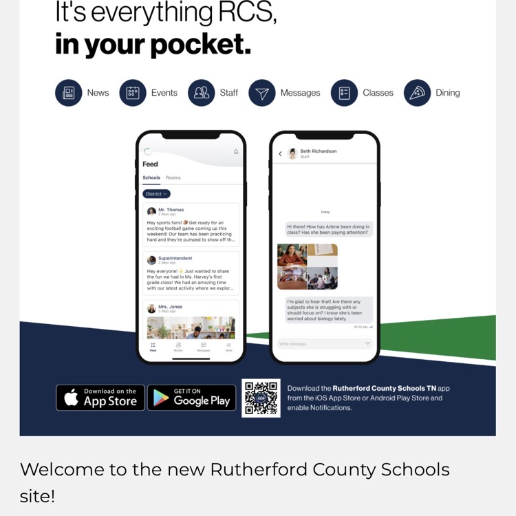 informational photo about the new RCS app that can be downloaded from the App Store