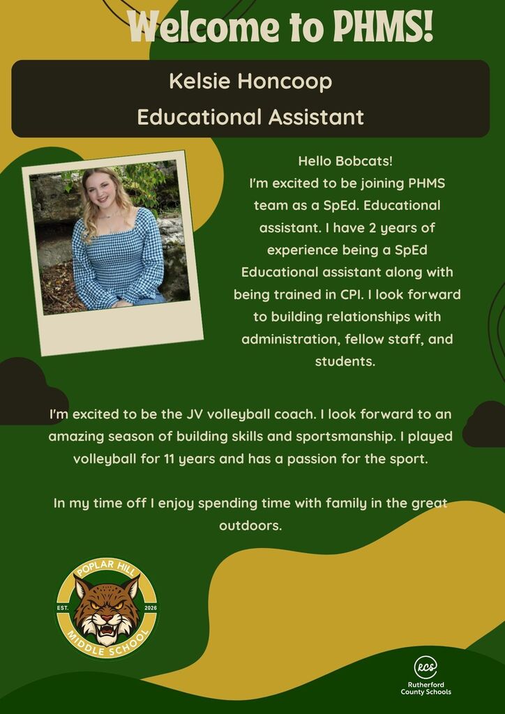 An advertisement for a school, featuring a woman, educational assistant, and JV volleyball coach.