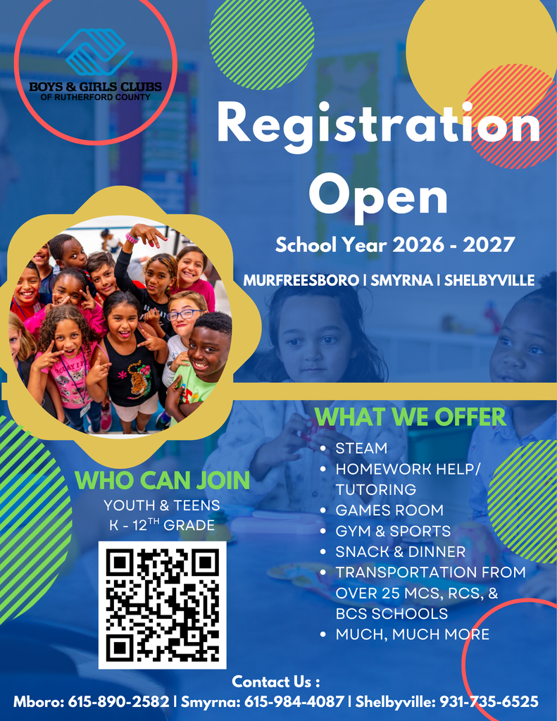 Blue flyer with information about the Boys and Girls Club