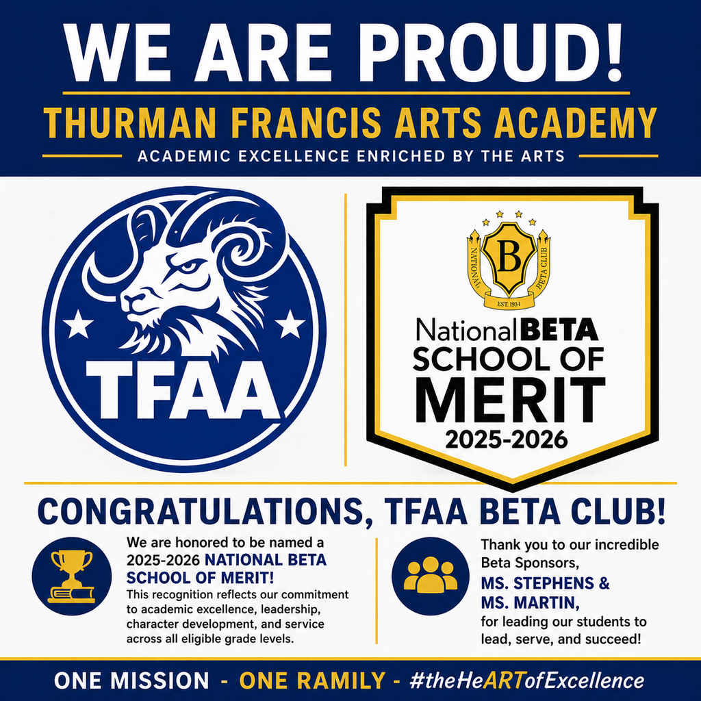 Congratulations to TFAA - Named National Beta School of Merit 2025-2026