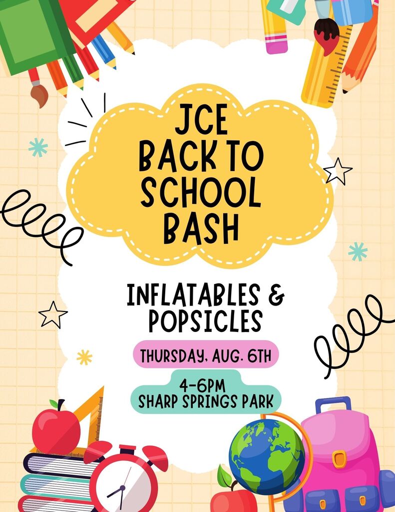 Back to School Bash Aug. 7th 4-6pm at Sharp Springs Park