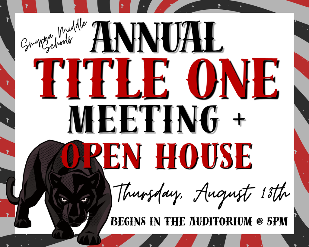 Join us for our annual title 1 meeting and open house August 13th beginning at 5 pm