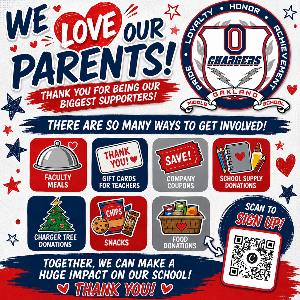 Visual: A colorful poster with a variety of icons and text. The title reads "We Love Our Parents" in large letters.