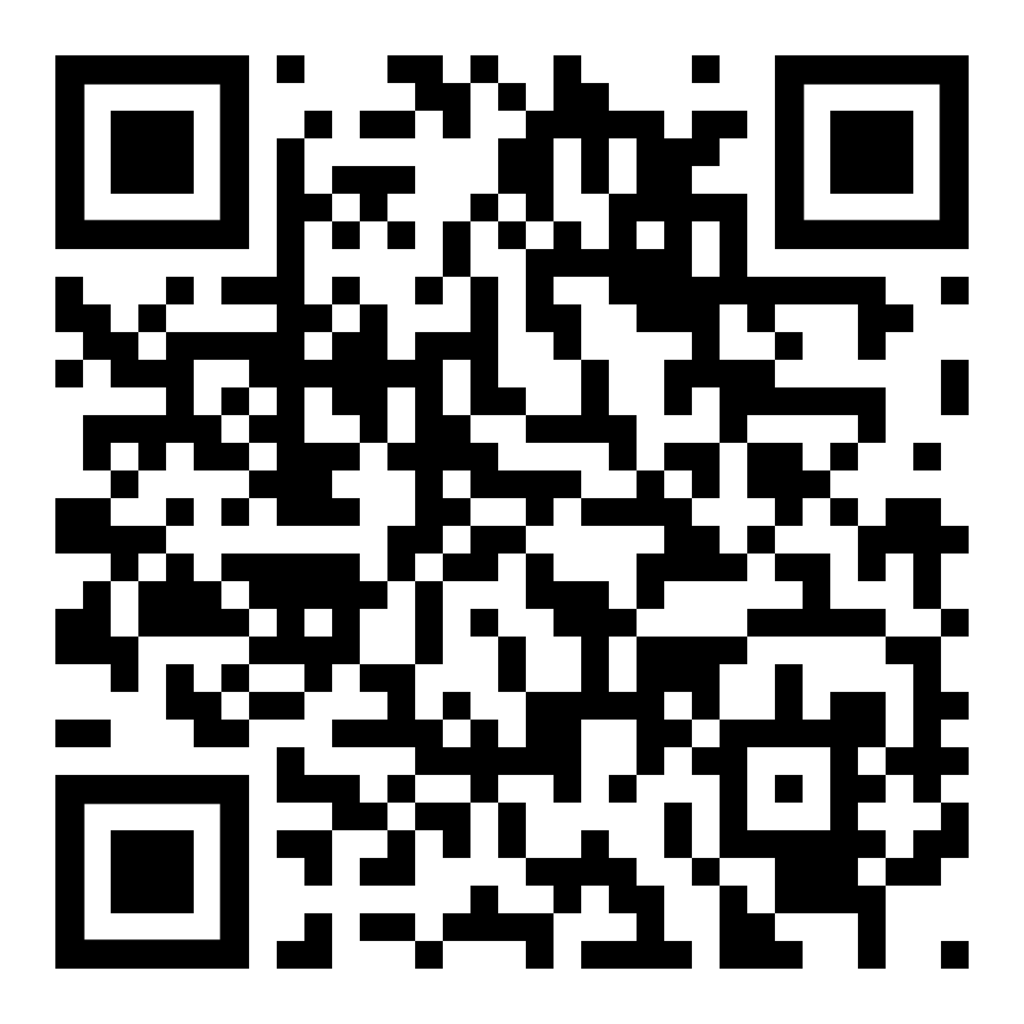 A QR code with black and white squares on a white background, used for scanning and accessing information.