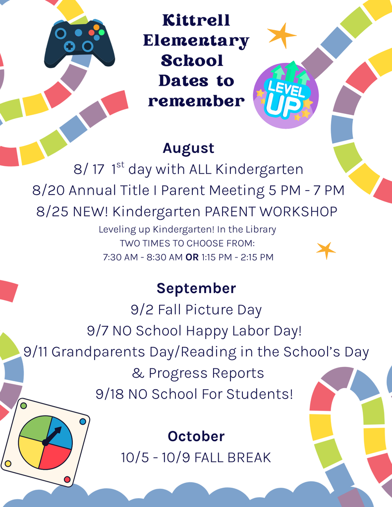 Important Dates To Remember!