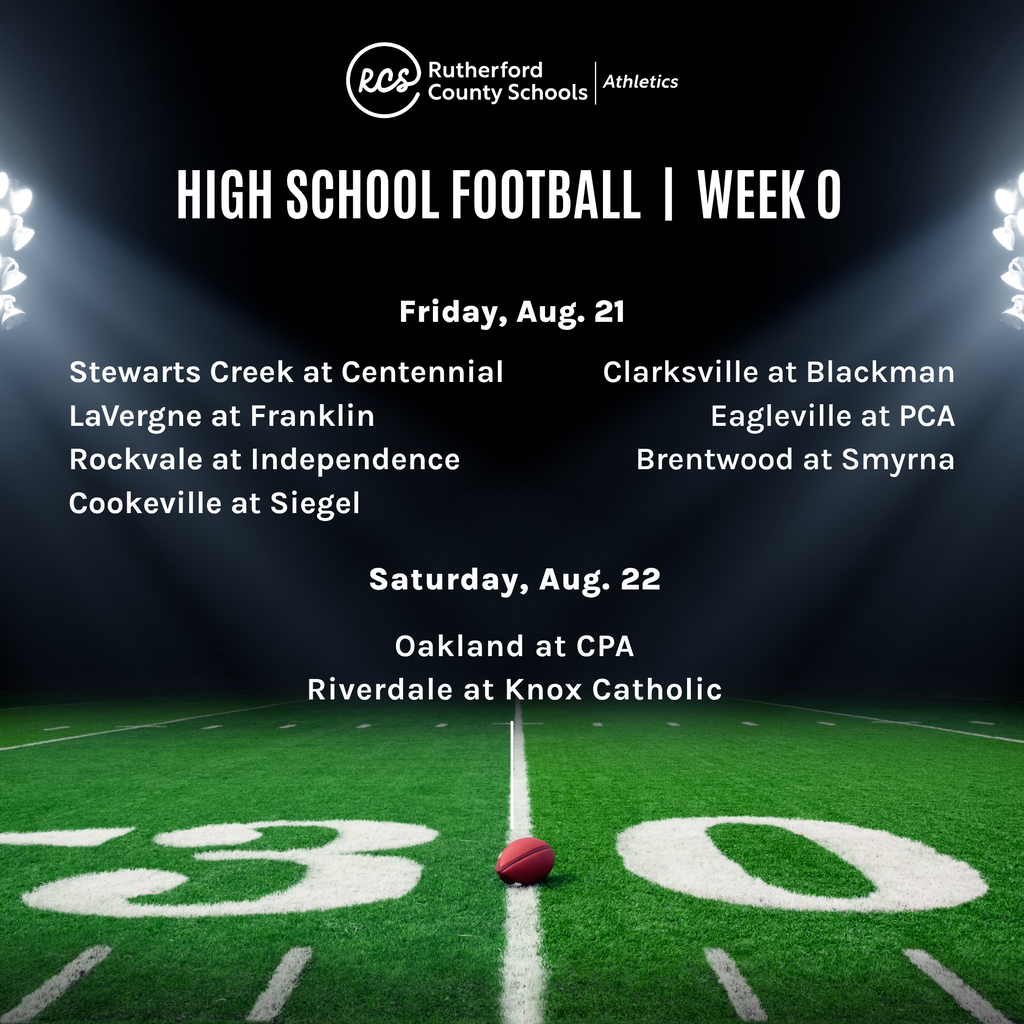 An advertisement for high school football games in Week 0, with games scheduled for August 21 and 22.