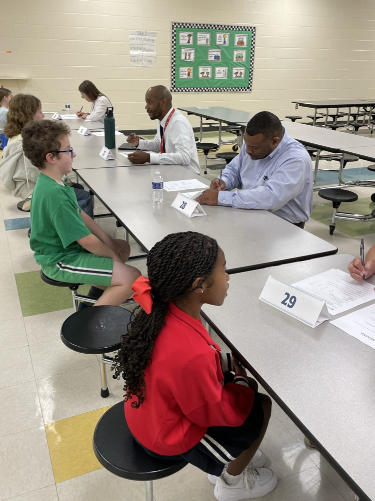 Biztown interviews with fifth grade.