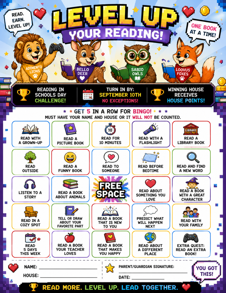 Reading Bingo Board