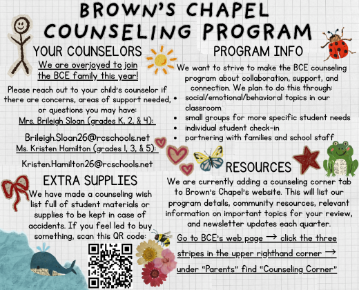 A poster about the counseling program at BCE. Click the link in the message for an immersive reader option.