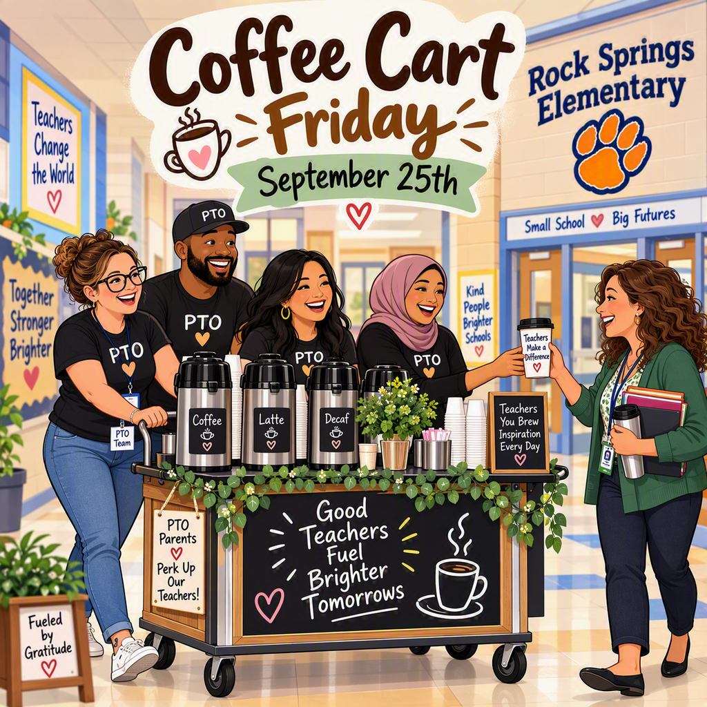 Parents pass out coffee to teachers to show appreciation.