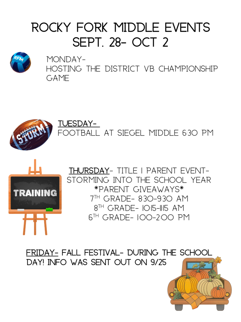 Week of Sept 28- Oct 2 Events