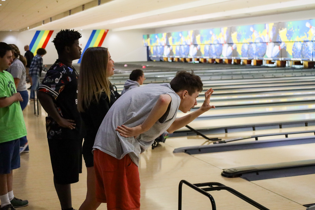 Students bowling