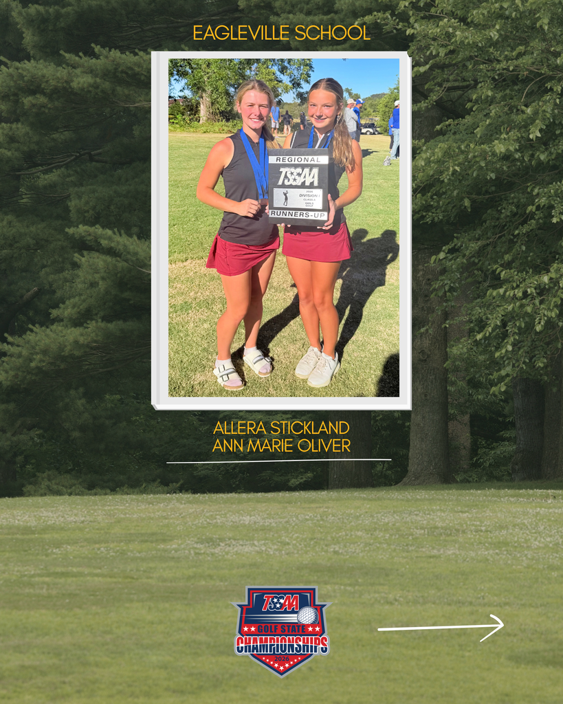 Two women stand in a grassy field with trees. One holds a sign with the text "7894." Names appear below the image.
