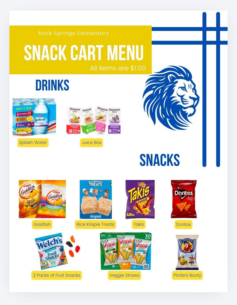 Snack Cart Menu